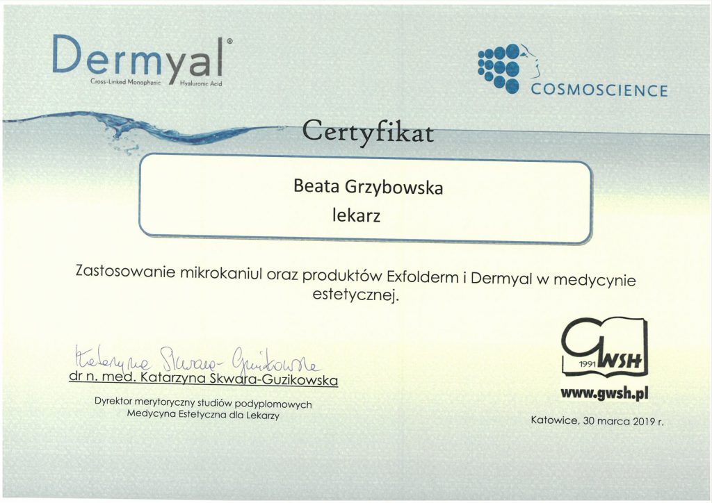 Medycyna Estetyczna - Certyfikat