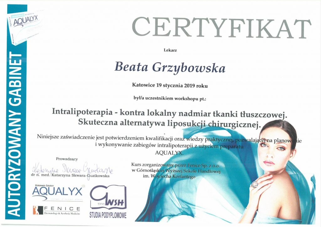 Medycyna Estetyczna - Certyfikat