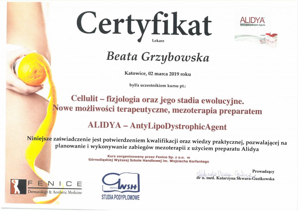 Medycyna Estetyczna - Certyfikat